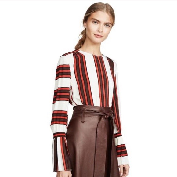 Tory Burch Printed Flare Sleeve Blouse NWT - Picture 3 of 9